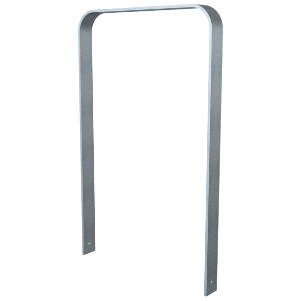 Lean-on hoop made of flat bar steel | bent, 80 x 12 mm | in curved design | without cross bar | total width: 750 mm | hot-dip galvanized